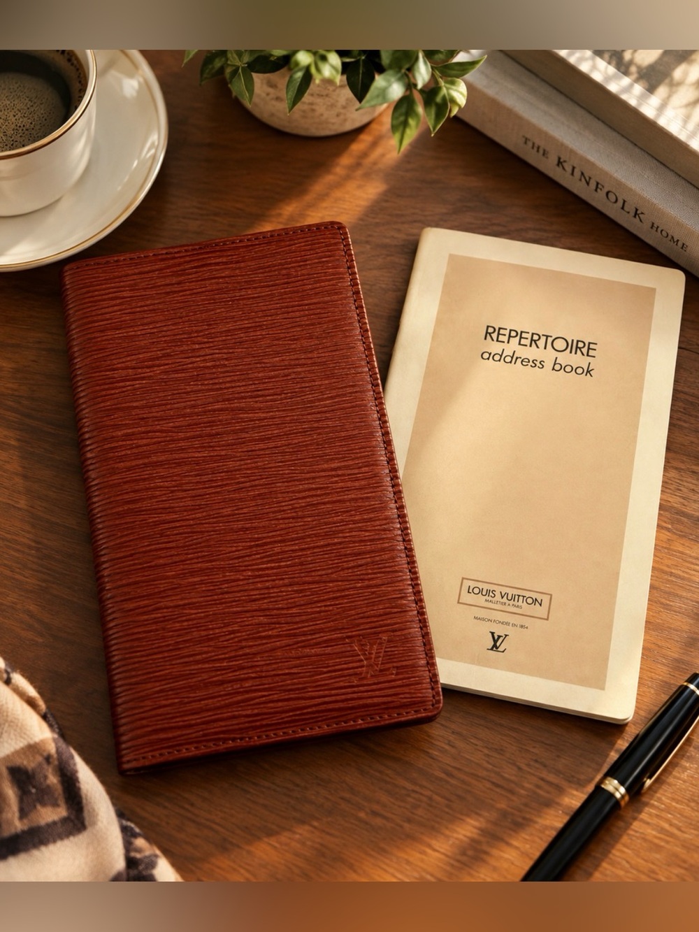 LOUIS VUITTON Epi Leather Adress Book/ Check Book Cover w/ Original Booklet